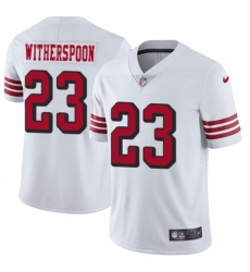 Men's Nike San Francisco 49ers #23 Ahkello Witherspoon Elite White Rush Vapor Untouchable NFL Jersey