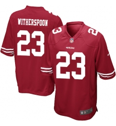 Men's Nike San Francisco 49ers #23 Ahkello Witherspoon Game Red Team Color NFL Jersey