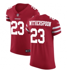 Men's Nike San Francisco 49ers #23 Ahkello Witherspoon Red Team Color Vapor Untouchable Elite Player NFL Jersey