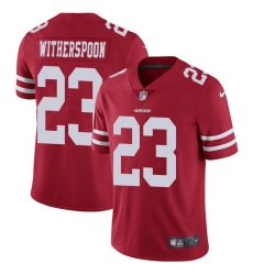 Youth Nike San Francisco 49ers #23 Ahkello Witherspoon Red Team Color Vapor Untouchable Elite Player NFL Jersey