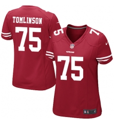 Women's Nike San Francisco 49ers #75 Laken Tomlinson Game Red Team Color NFL Jersey