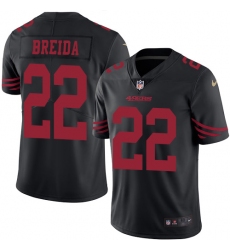 Men's Nike San Francisco 49ers #22 Matt Breida Elite Black Rush Vapor Untouchable NFL Jersey