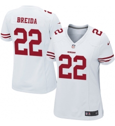 Women's Nike San Francisco 49ers #22 Matt Breida Game White NFL Jersey