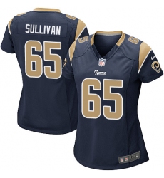 Women's Nike Los Angeles Rams #65 John Sullivan Game Navy Blue Team Color NFL Jersey