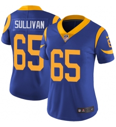 Women's Nike Los Angeles Rams #65 John Sullivan Royal Blue Alternate Vapor Untouchable Limited Player NFL Jersey
