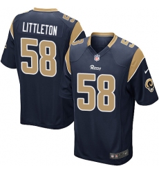 Men's Nike Los Angeles Rams #58 Cory Littleton Game Navy Blue Team Color NFL Jersey
