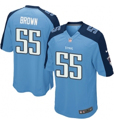 Men's Nike Tennessee Titans #55 Jayon Brown Game Light Blue Team Color NFL Jersey