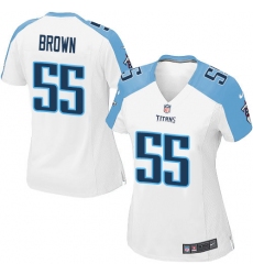 Women's Nike Tennessee Titans #55 Jayon Brown Game White NFL Jersey