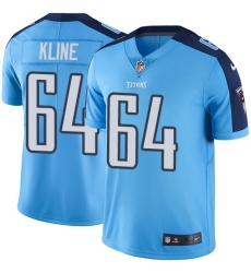 Men's Nike Tennessee Titans #64 Josh Kline Elite Light Blue Rush Vapor Untouchable NFL Jersey