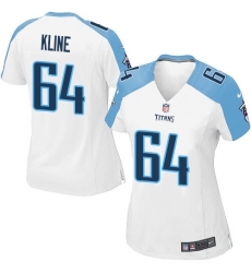 Women's Nike Tennessee Titans #64 Josh Kline Game White NFL Jersey