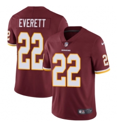 Men's Nike Washington Redskins #22 Deshazor Everett Burgundy Red Team Color Vapor Untouchable Limited Player NFL Jersey