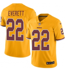 Men's Nike Washington Redskins #22 Deshazor Everett Elite Gold Rush Vapor Untouchable NFL Jersey