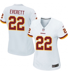 Women's Nike Washington Redskins #22 Deshazor Everett Game White NFL Jersey
