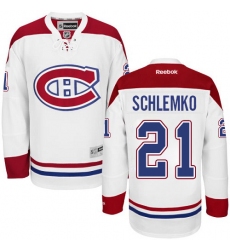 Youth Reebok Montreal Canadiens #21 David Schlemko Authentic White Away NHL Jersey
