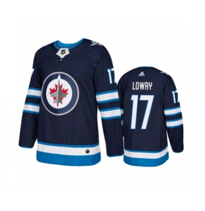 Men's Winnipeg Jets #17 Adam Lowry Navy Stitched Jersey