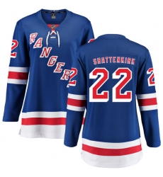 Women's New York Rangers #22 Kevin Shattenkirk Fanatics Branded Royal Blue Home Breakaway NHL Jersey