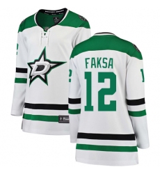 Women's Dallas Stars #12 Radek Faksa Authentic White Away Fanatics Branded Breakaway NHL Jersey