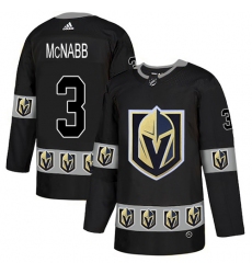 Men's Adidas Vegas Golden Knights #3 Brayden McNabb Authentic Black Team Logo Fashion NHL Jersey