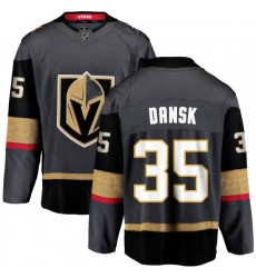 Youth Vegas Golden Knights #35 Oscar Dansk Authentic Black Home Fanatics Branded Breakaway NHL Jersey