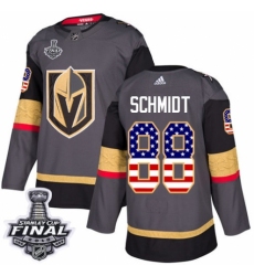 Men's Adidas Vegas Golden Knights #88 Nate Schmidt Authentic Gray USA Flag Fashion 2018 Stanley Cup Final NHL Jersey