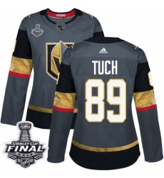 Women's Adidas Vegas Golden Knights #89 Alex Tuch Authentic Gray Home 2018 Stanley Cup Final NHL Jersey