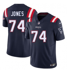 Men's New England Patriots #74 Caleb Jones Navy 2025 F.U.S.E. Vapor Limited Football Stitched Jersey