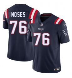 Men's New England Patriots #76 Morgan Moses Navy 2025 F.U.S.E. Vapor Limited Football Stitched Jersey