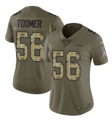 Women's Nike Los Angeles Chargers #56 Korey Toomer Limited Olive/Camo 2017 Salute to Service NFL Jersey
