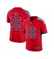 Men's Tennessee Titans #36 LeShaun Sims Limited Red Inverted Legend Football Jersey