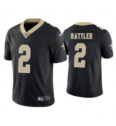 Men's New Orleans Saints #2 Spencer Rattler Black 2025 Vapor Limited Football Stitched Jersey