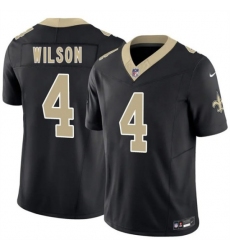 Men's New Orleans Saints #4 Zach Wilson Black 2026 F.U.S.E. Vapor Limited Football Stitched Jersey
