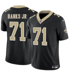 Men's New Orleans Saints #71 Kelvin Banks Jr Black 2025 Draft F.U.S.E. Vapor Limited Football Stitched Jersey