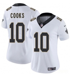 Women's New Orleans Saints #10 Brandin Cooks White 2025 Vapor Limited Football Stitched Jersey(Run Small)