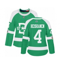 Women's Dallas Stars #4 Miro Heiskanen Authentic Green 2020 Winter Classic Hockey Jersey