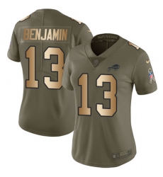Women's Nike Buffalo Bills #13 Kelvin Benjamin Limited Olive/Gold 2017 Salute to Service NFL Jersey