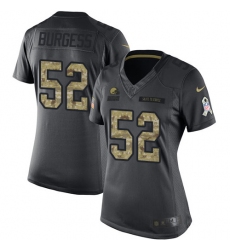 Women's Nike Cleveland Browns #52 James Burgess Limited Black 2016 Salute to Service NFL Jersey