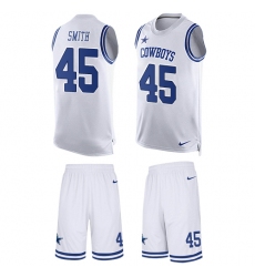 Men's Nike Dallas Cowboys #45 Rod Smith Limited White Tank Top Suit NFL Jersey