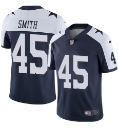 Men's Nike Dallas Cowboys #45 Rod Smith Navy Blue Throwback Alternate Vapor Untouchable Limited Player NFL Jersey