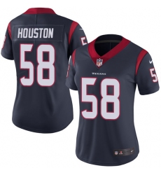 Women's Nike Houston Texans #58 Lamarr Houston Navy Blue Team Color Vapor Untouchable Limited Player NFL Jersey