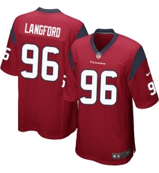 Men's Nike Houston Texans #96 Kendall Langford Game Red Alternate NFL Jersey