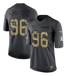 Youth Nike Houston Texans #96 Kendall Langford Limited Black 2016 Salute to Service NFL Jersey