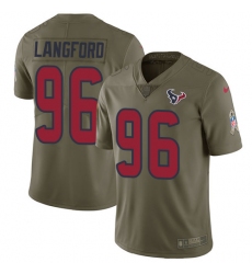 Youth Nike Houston Texans #96 Kendall Langford Limited Olive 2017 Salute to Service NFL Jersey