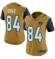 Women's Nike Jacksonville Jaguars #84 Keelan Cole Limited Gold Rush Vapor Untouchable NFL Jersey