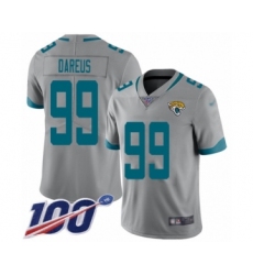 Youth Jacksonville Jaguars #99 Marcell Dareus Silver Inverted Legend Limited 100th Season Football Jersey