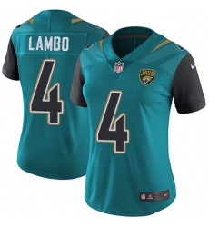 Women's Nike Jacksonville Jaguars #4 Josh Lambo Teal Green Team Color Vapor Untouchable Elite Player NFL Jersey