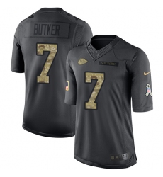 Men's Nike Kansas City Chiefs #7 Harrison Butker Limited Black 2016 Salute to Service NFL Jersey