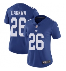 Women's Nike New York Giants #26 Orleans Darkwa Royal Blue Team Color Vapor Untouchable Elite Player NFL Jersey