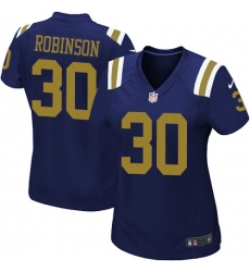 Women Nike New York Jets #30 Rashard Robinson Game Navy Blue Alternate NFL Jersey