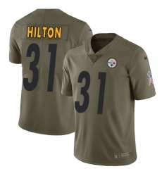 Men's Nike Pittsburgh Steelers #31 Mike Hilton Limited Olive 2017 Salute to Service NFL Jersey
