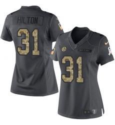 Women's Nike Pittsburgh Steelers #31 Mike Hilton Limited Black 2016 Salute to Service NFL Jersey